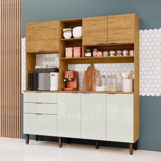 Cozinha Compacta Boreal 7 Portas e 2 Gavetas Espresso Móveis em Oferta na Shopee