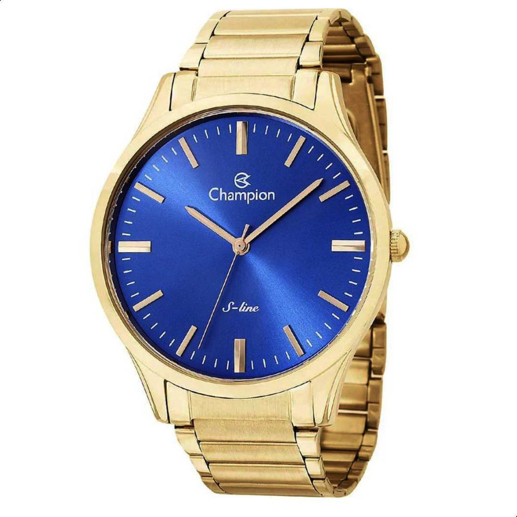Relógio Champion masculino analógico dourado slim, original, estilo e presente perfeito. Modelo CN21069A