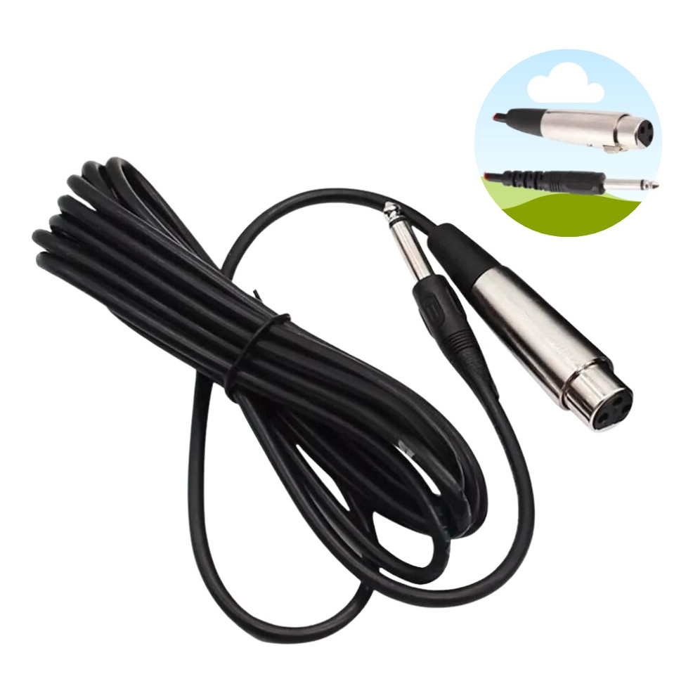 Cabo Para Microfone P10 Mono E Xlr Fêmea Ideal P/ Instrumentos Musicais E Microfone MCB015