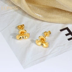 Brinco Femininos Delicado Elegante Antialérgico Chique De Noiva Flor Detalhado Folheado Ouro 18k a Platina