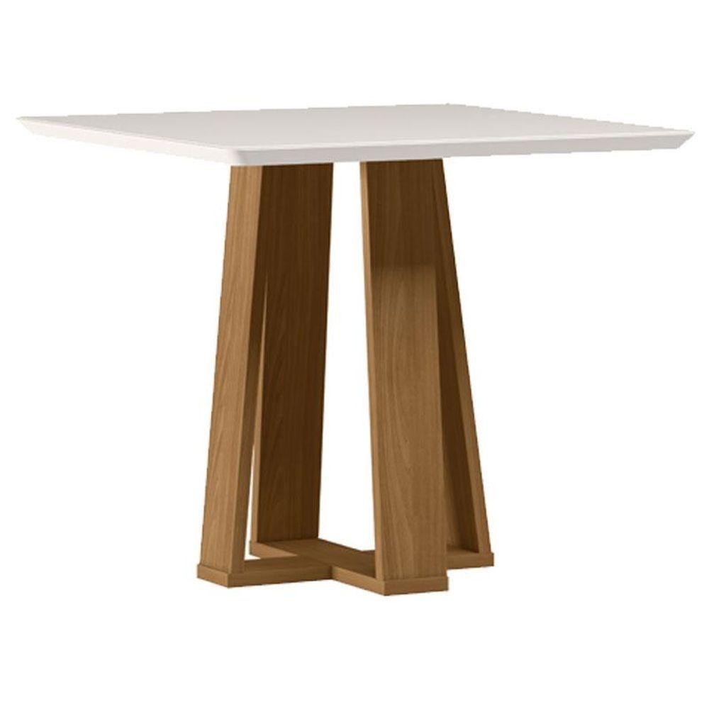 Mesa De Jantar 90x90 Cm Valência Com Vidro Ype Off White - New Ceval - Home & Living