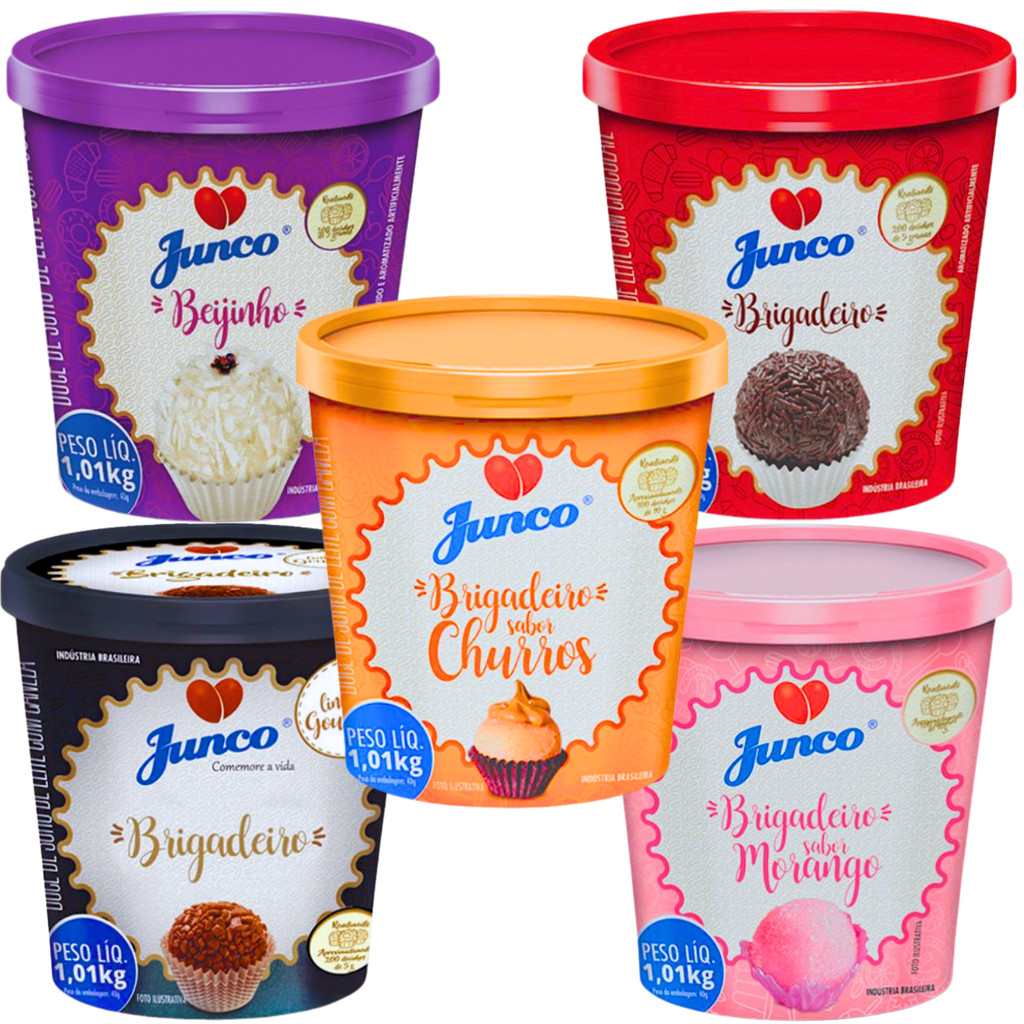 5 Potes de Brigadeiro Pronto Para Enrolar Para Festas 1,01kg em Oferta na Shopee