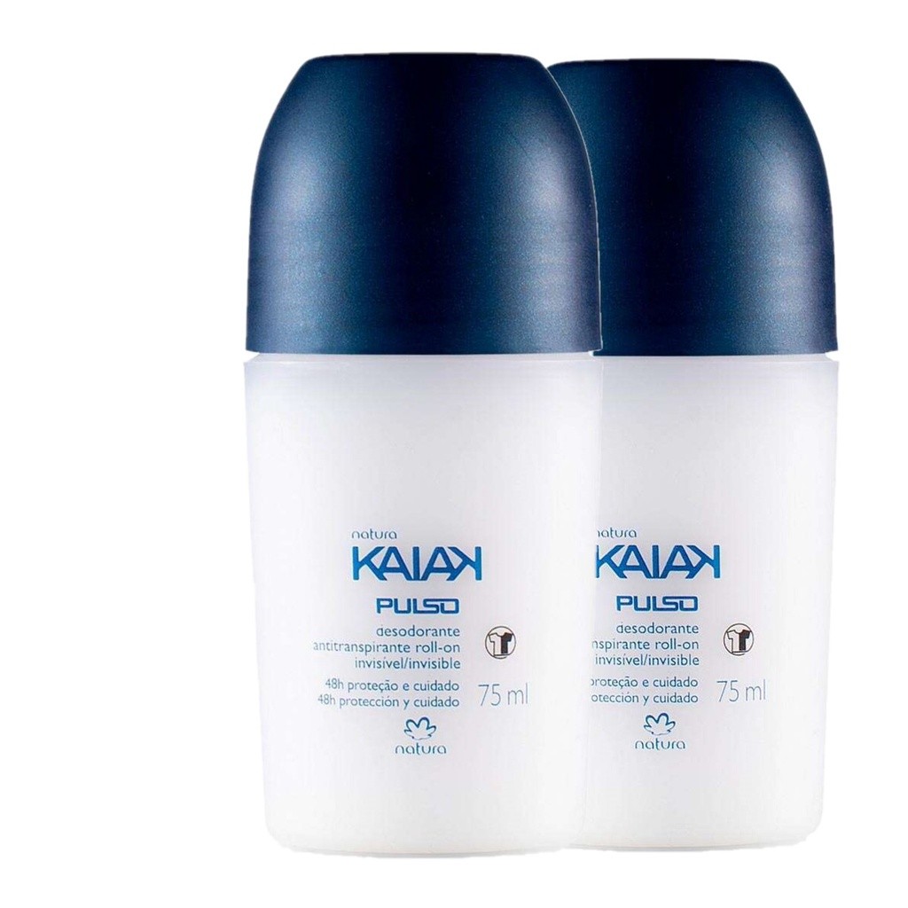 Kit Com 2x Desodorante Roll-On Kaiak Pulso Masculino Natura rollon - 75ml em Oferta na Shopee