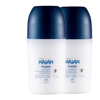 Kit Com 2x Desodorante Roll-On Kaiak Pulso Masculino Natura rollon - 75ml em Oferta na Shopee