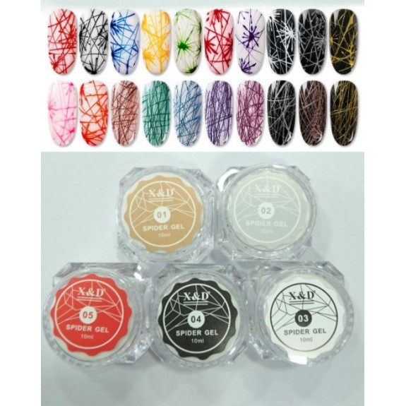 Gel Spider Teia X&D De Aranha Led Uv Desenho Cores Unhas