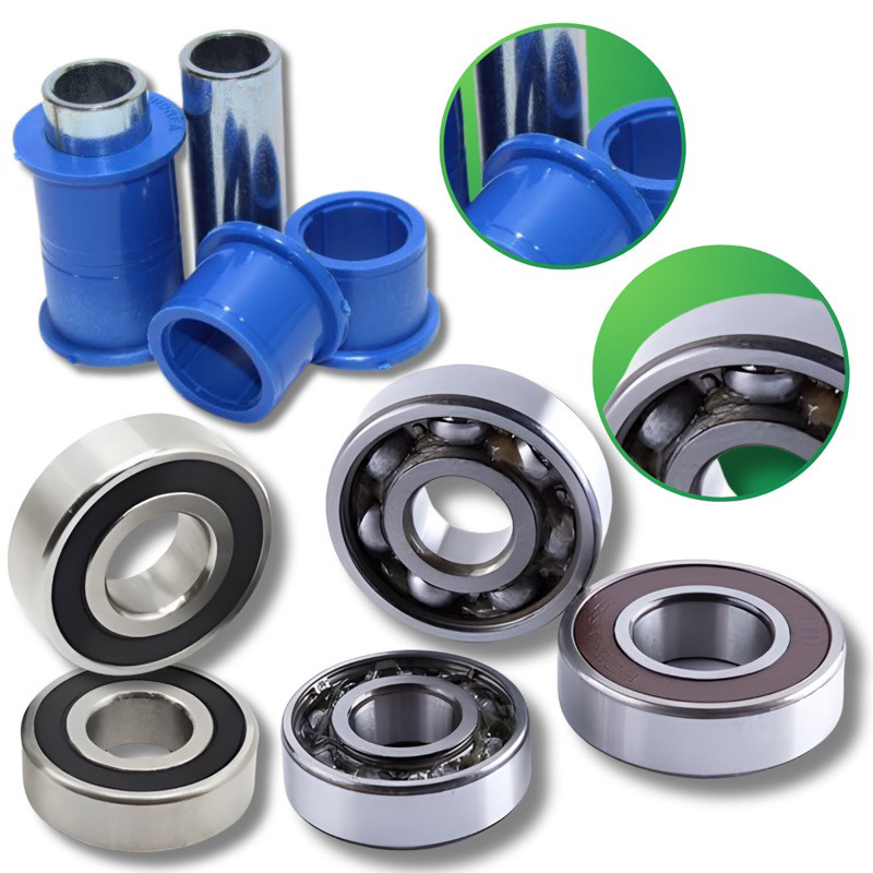 Kit Rolamento Roda Traseira + Rolamento Roda Dianteira + Bucha Da Balança Quadro Elástico Moto Yamaha Ybr Factor 125