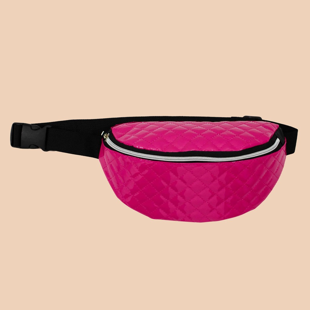 Pochete Rosa Com Textura Geométrica  -