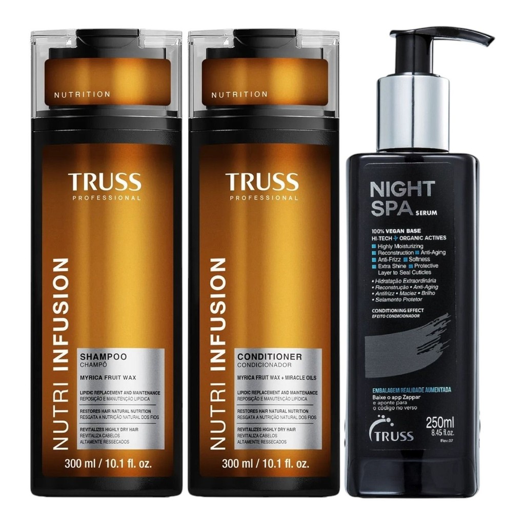 Kit Truss Nutri Infusion - Shampoo 300ml + Condicionador 300ml + Night SPA 250ml