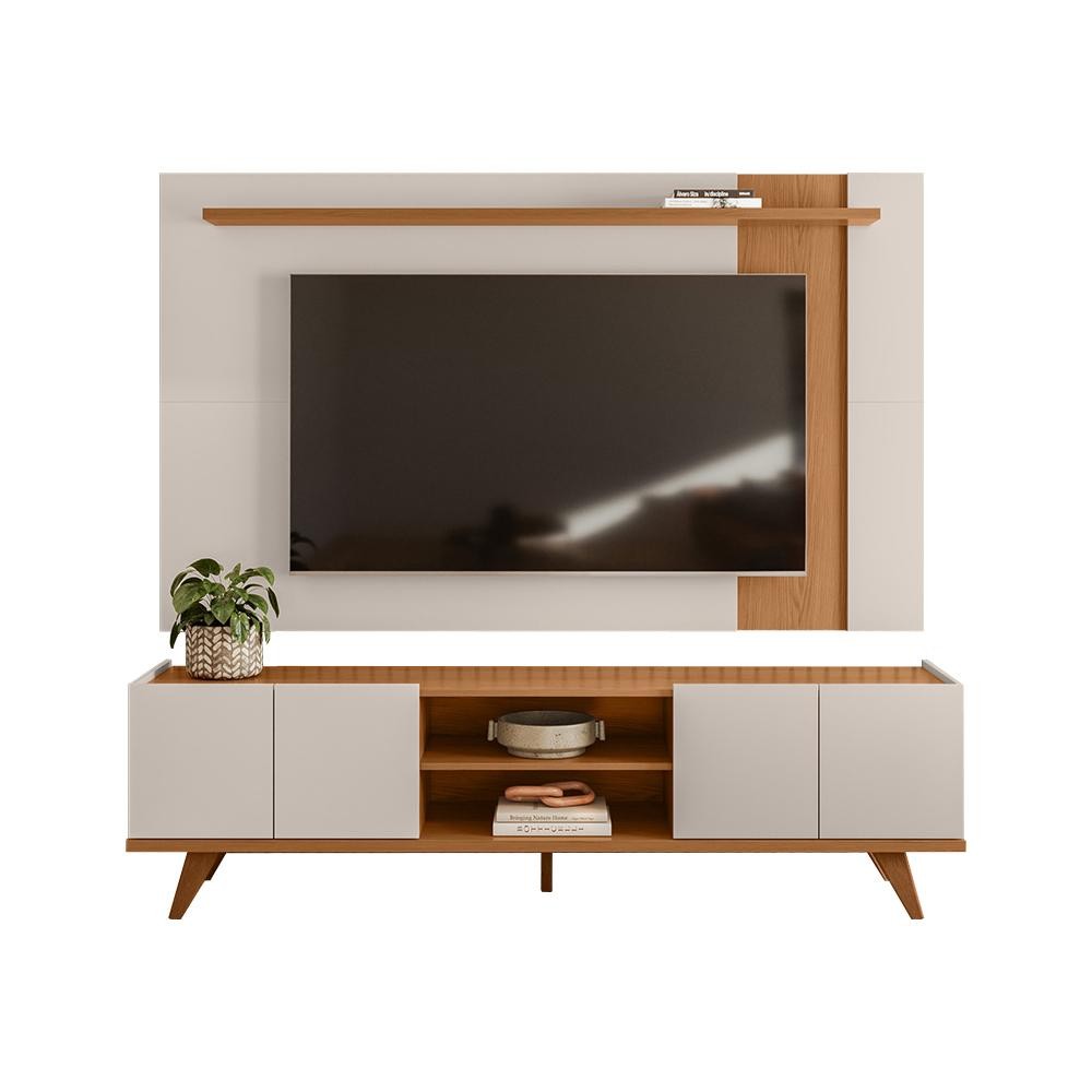 Painel para Tv Leme até 65'' com Rack Brazos - Extensivo, 4 Portas - Colibri Móveis