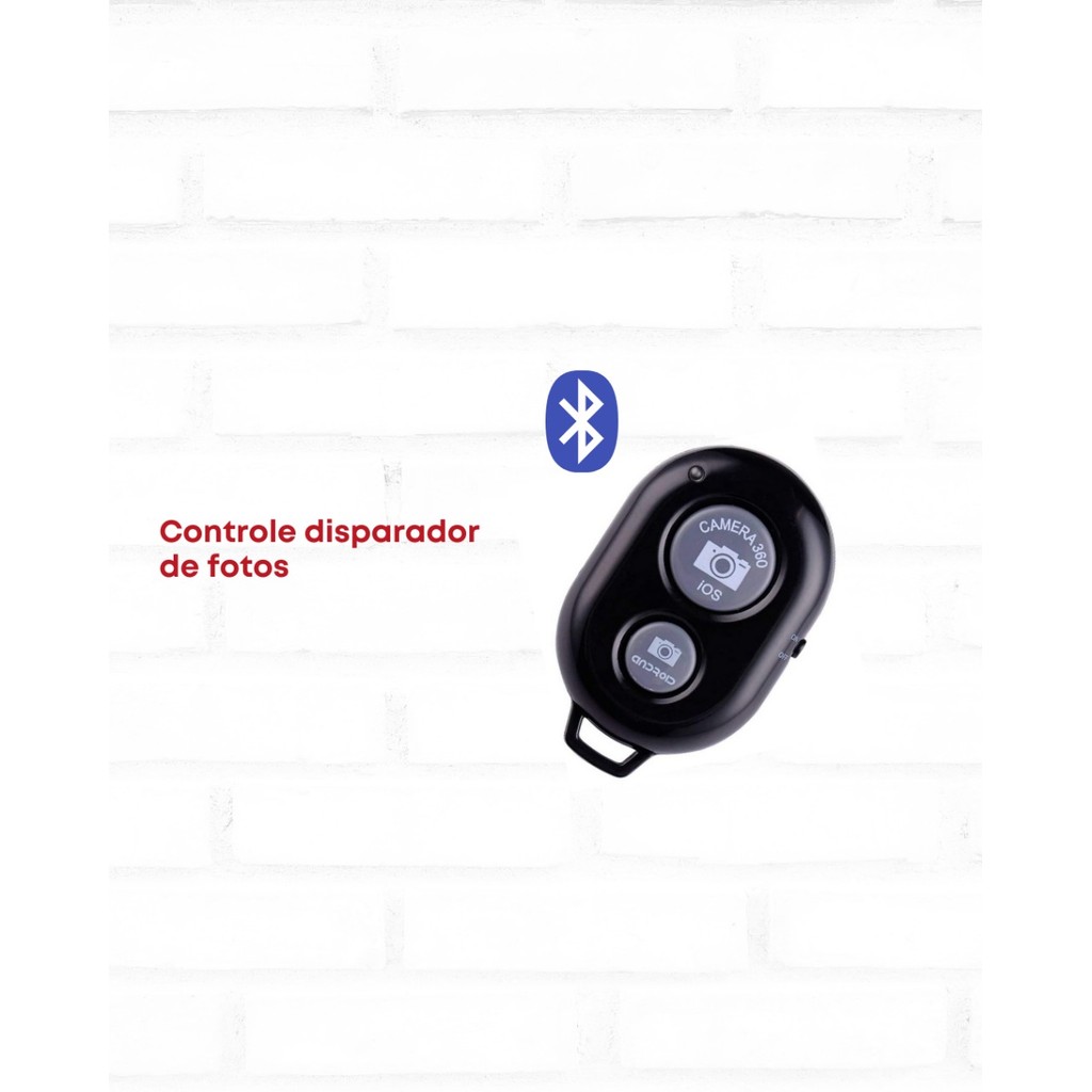CONTROLE DISPARADOR BLUETOOTH CELULAR SELFIE FOTO UNIVERSAL