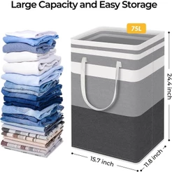 Cesto De Roupa Grande Saco Dobrável Para Roupa Suja 75L