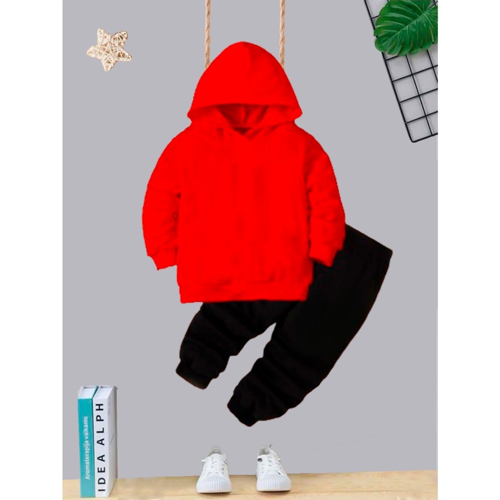 Conjunto Moletom Infantil Juvenil Blusa + Calça Menino Boy Inverno Flanelado Liso Capuz e Bolso