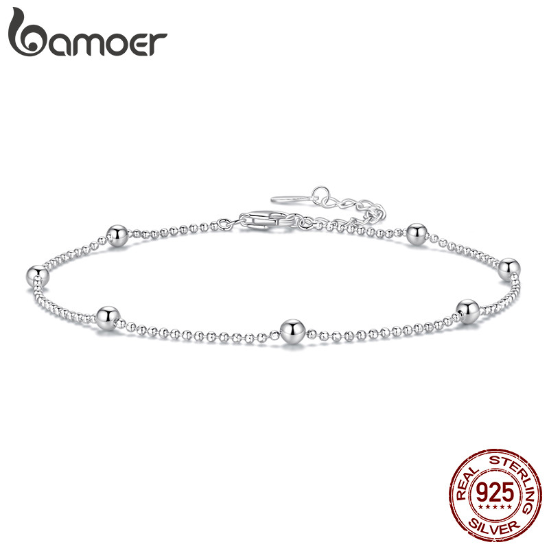Tornozeleira De Prata Esterlina 925 Com Design Original BAMOER , Joias , Presentes Para Mulheres