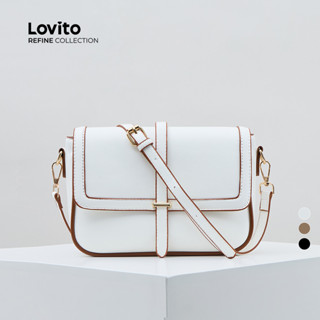 (Lovito Refine) Elegante simples temperamento pequena bolsa de ombro para mulheres LFAR11018 em Oferta na Shopee