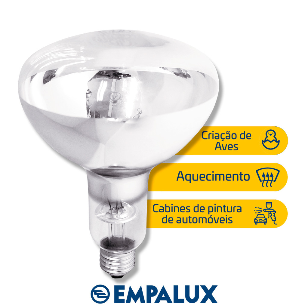 Kit 3 Lâmpadas Infravermelha Para Secagem/ Aquecimento Empalux 250w E27 - IV12514 em Oferta na Shopee