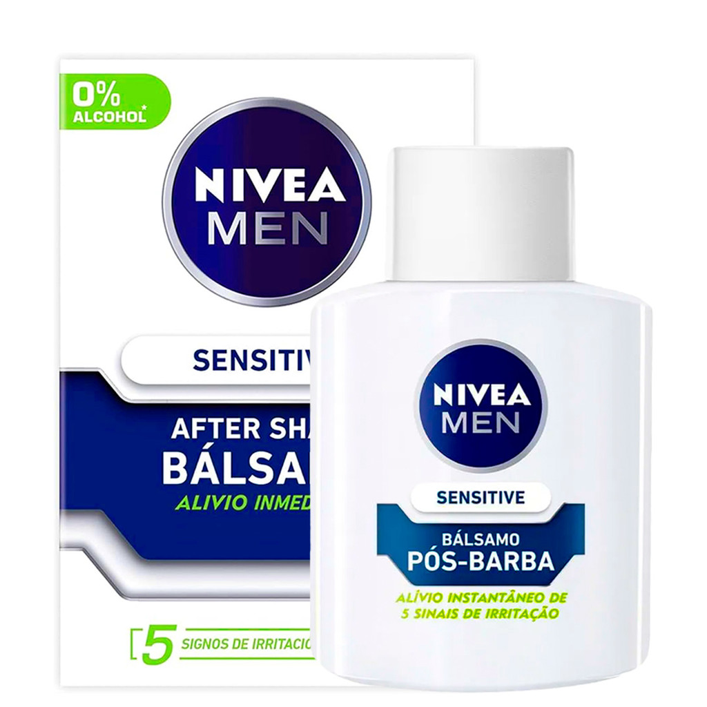 Loção Pós Barba Facial Nivea Men Bálsamo Hidratante Balm Sensitive 100ml