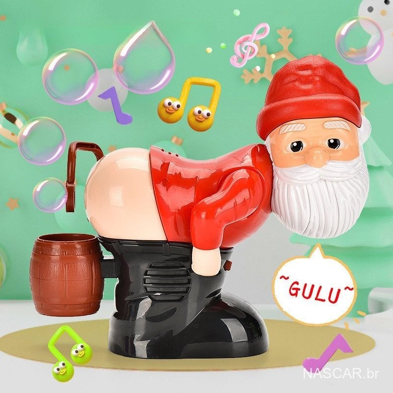 Brinquedo de Bolha de Papai Noel Elétrico com Som, Luz e Música, Brinquedo Interativo Engraçado, Presente de Natal, Brin
