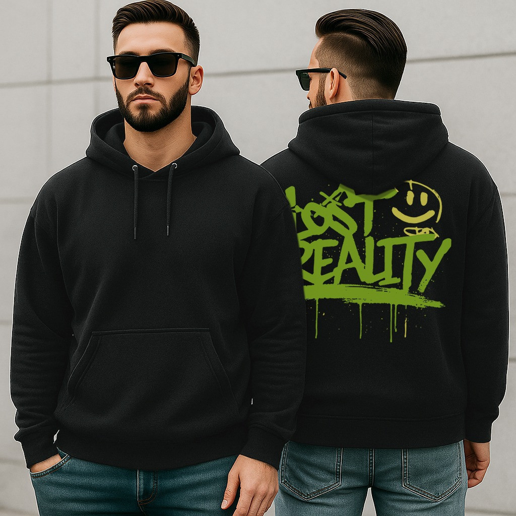 Moletom Masculino Canguru Com Capuz Estampa Lost Reality fox casaco