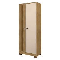 Armário Multiuso Versatile 2 Portas Com Chave Carvalho Americano Off White - Incorplac