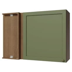 Armário Aéreo de Canto 1 Porta Rustic/Verde Vik Madesa