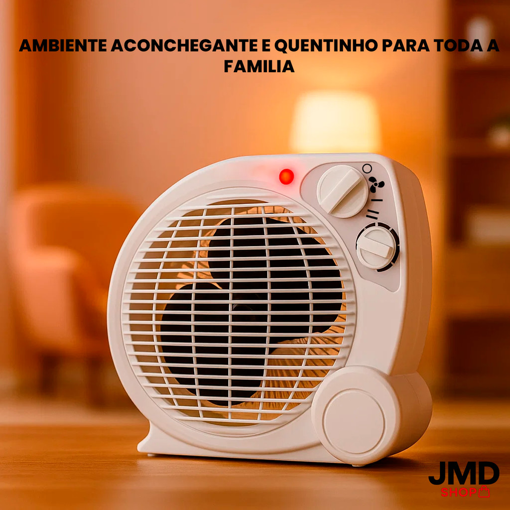 Termoventilador Aquecedor Elétrico Portátil Ventilador  2 Níveis de Aquecimento