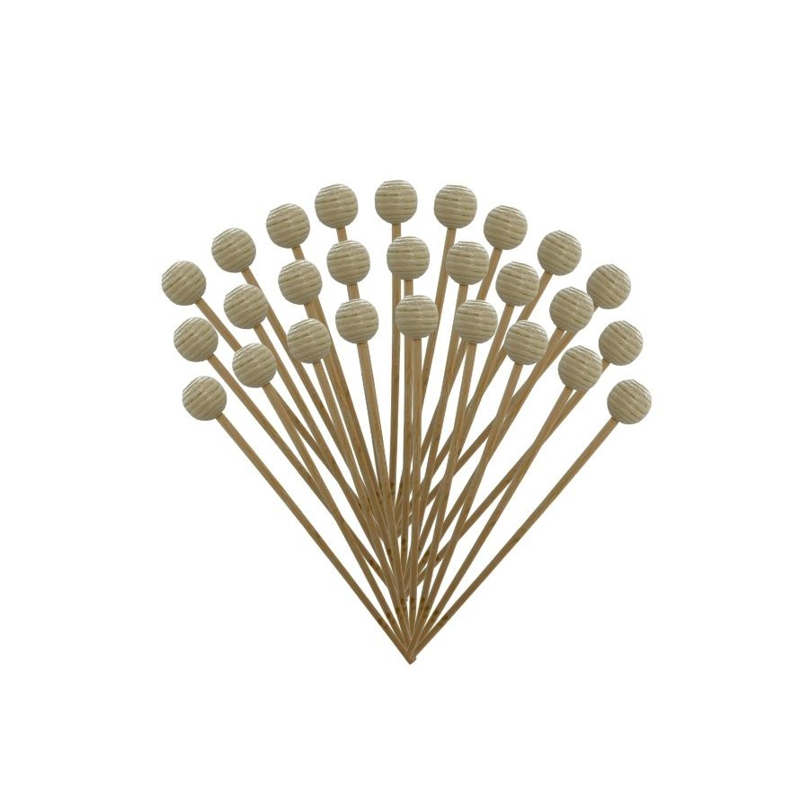 Vareta de Madeira com Bolinha Decorativa para Difusor - 20,5cm - 100 unidades - Rizzo