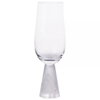 Taça de Vidro Transparente c/ Base Branca 200 ml 75.183 em Oferta na Shopee
