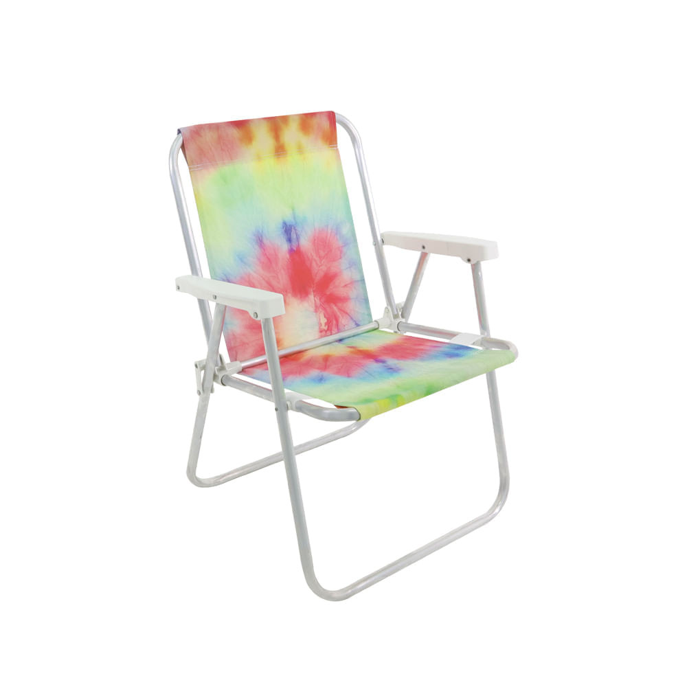 Cadeira de Praia Alta em Alumínio Tie Dye Bel em Oferta na Shopee