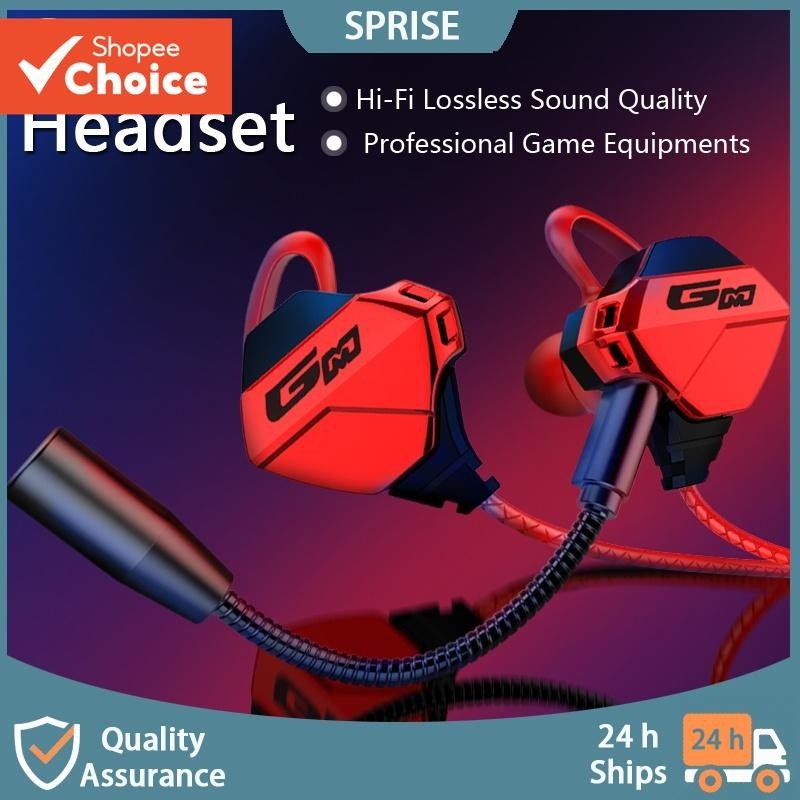 SPRISE G10 Premium Earphone Gaming com Microfone Duplo Ruído Cancelando Estilo Frio 3,5mm