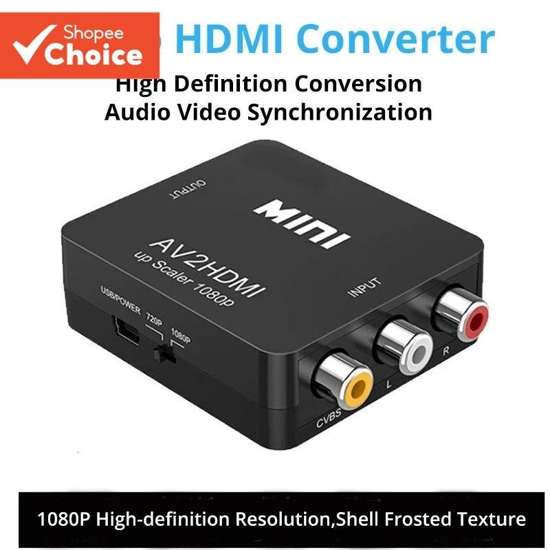 [Shopee Choice] Conversor AV Para HDMI Adaptador De Vídeo Conjunto De Monitoramento Top Box TV Alta Definição