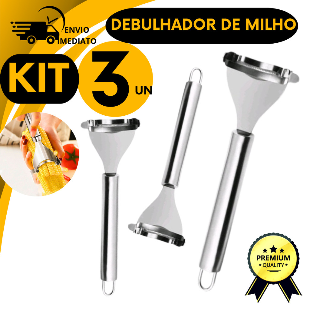 3 Debulhador Descascador De Milho Aço Inoxidável  Raspador Cortador Milho Legumes