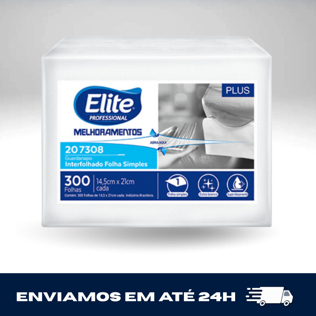 Guardanapo Interfolhado Plus  Folha Simples 300 Unidades