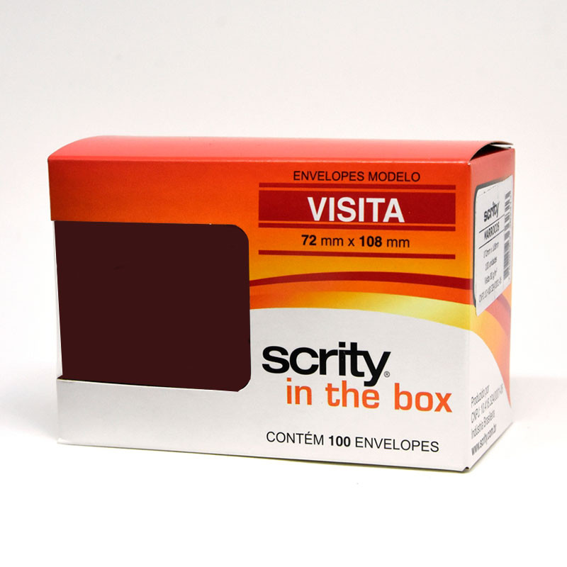 Envelope Color Plus Café 72x108mm caixa com 100 unidades Scrity