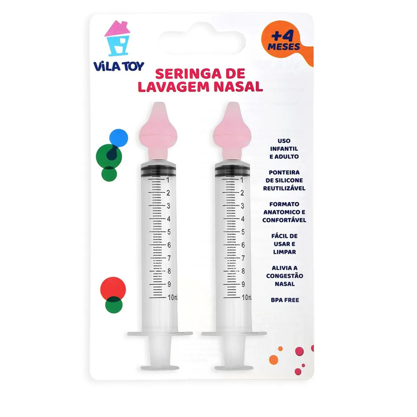 Seringa De Lavagem Nasal Dupla Rosa Adulto e Infantil em Oferta na Shopee