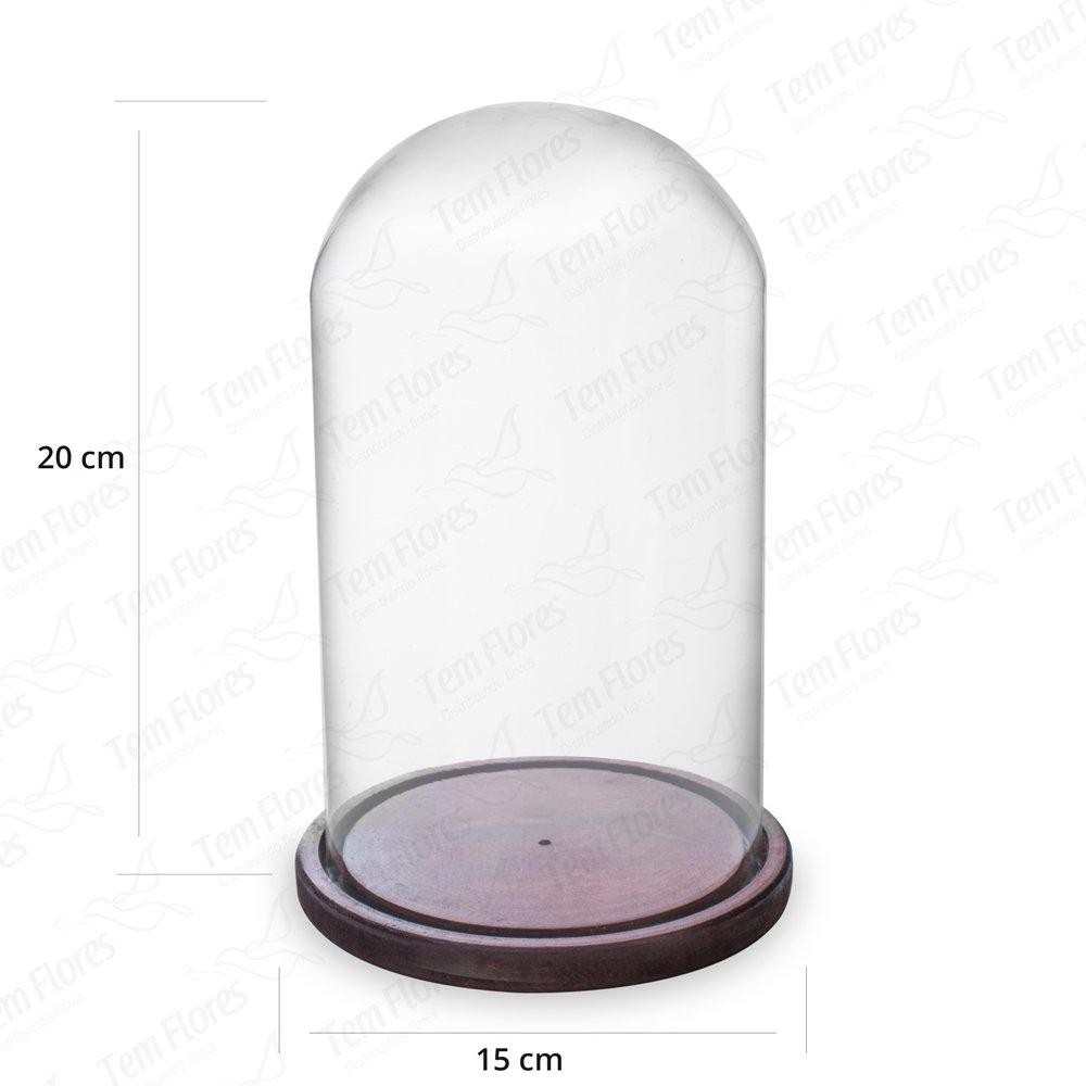Cúpula de Vidro Redoma de Vidro Bela e a Fera c/Base  20cm