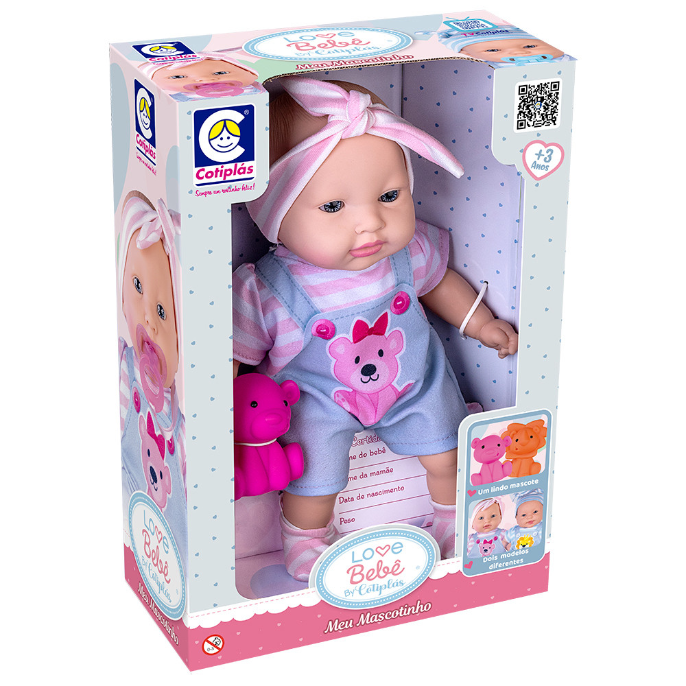 Boneca Love Bebê By Cotiplás Meu Mascotinho Menina em Oferta na Shopee