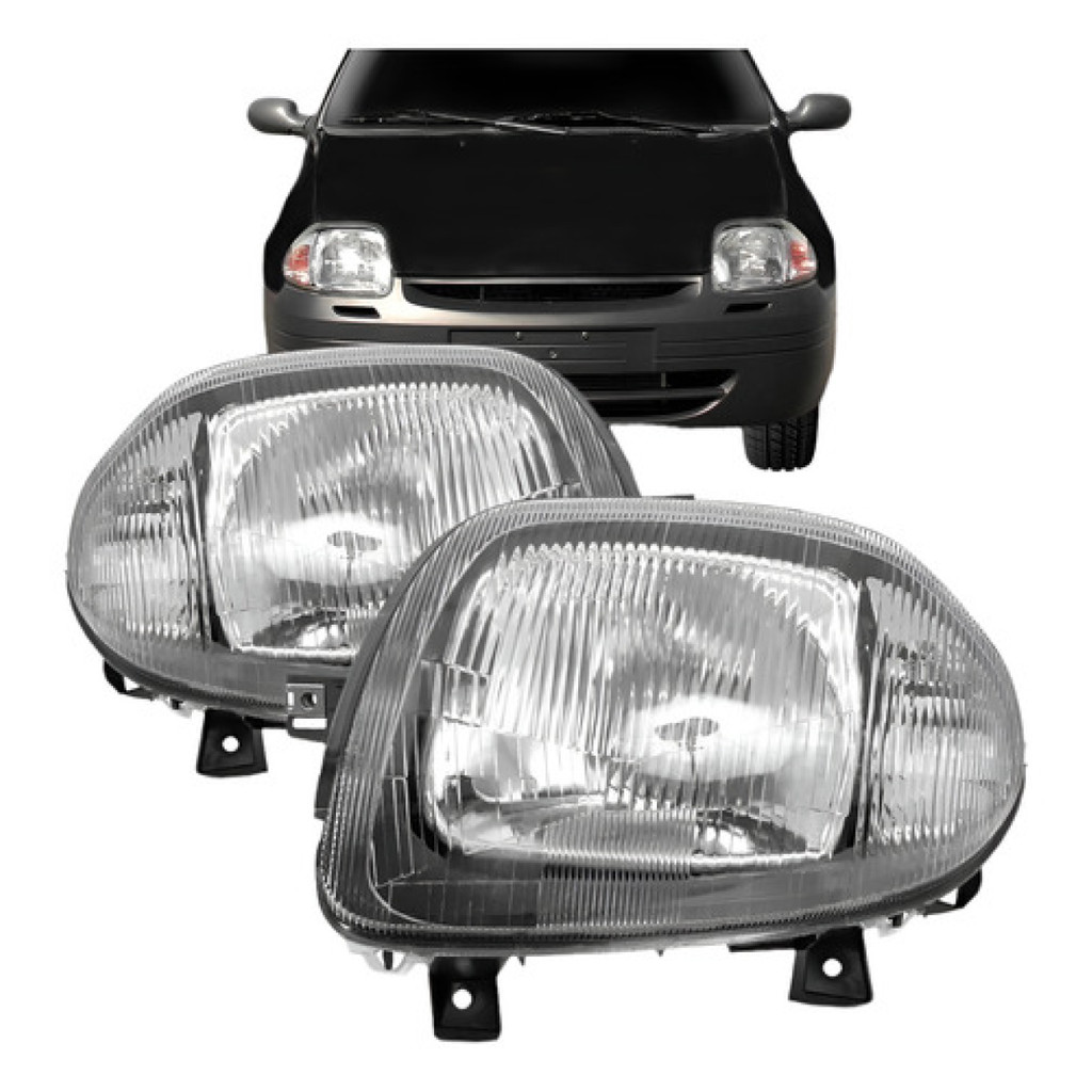Farol Clio 2000 2001 2002 Foco Simples Para Renault