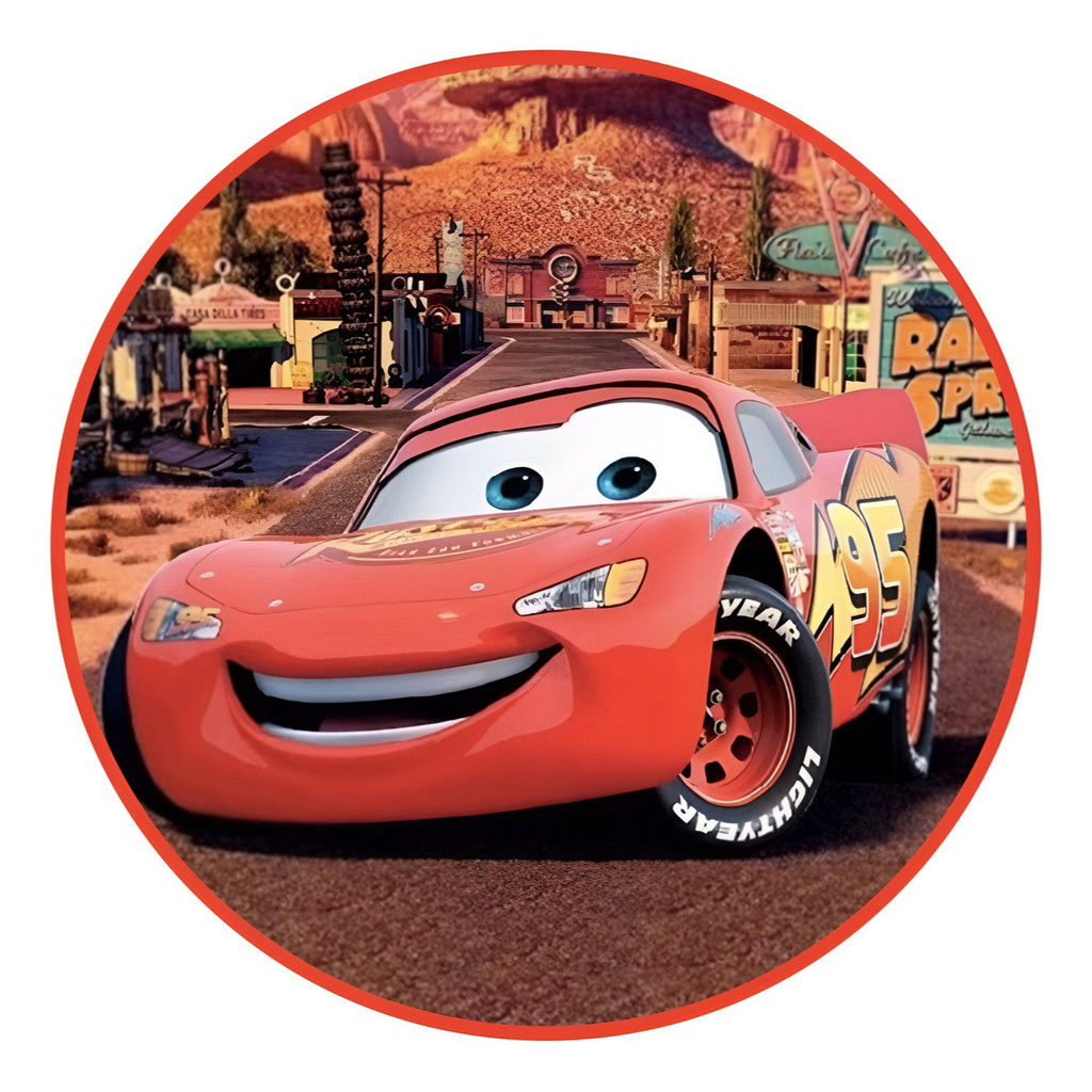 Capas Painel Redondo Mini 50x50cm Carros Vermelho Com Elástico Decoração Mesa

