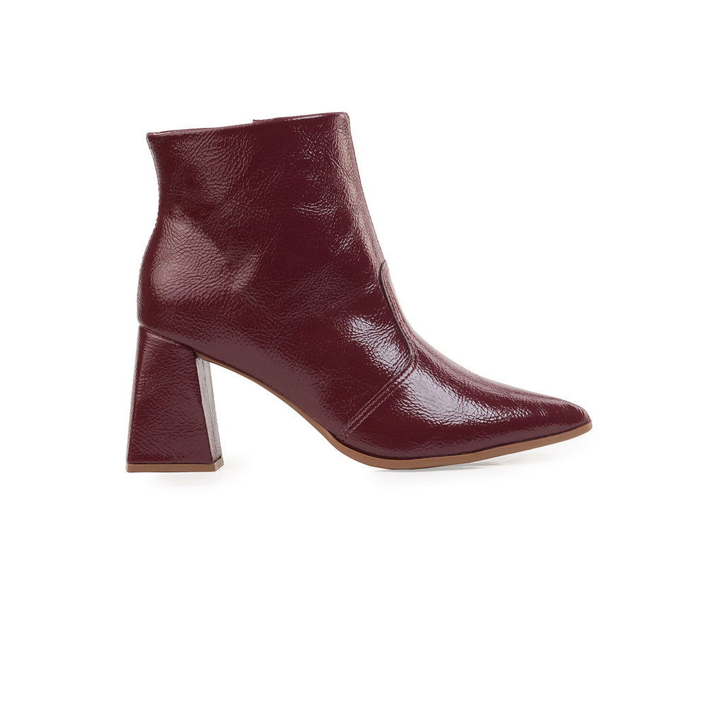Bota Ankle Boot Feminina Bebecê Salto Alto Geométrico Clássica - Women Shoes
