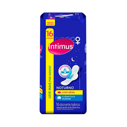 ABSORVENTE INTIMUS GEL NOTURNO  C/16