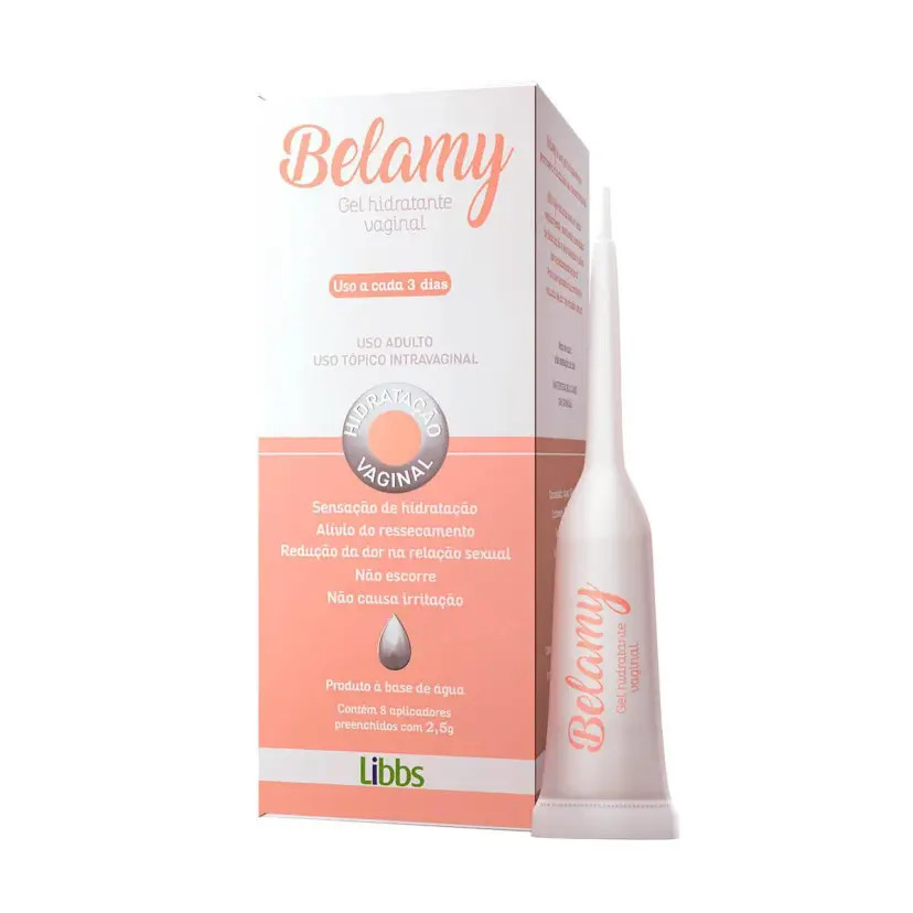 Belamy Gel Hidratante Vaginal 20g + 8 Aplicadores | Hidratação Íntima 72h | pH Balanceado