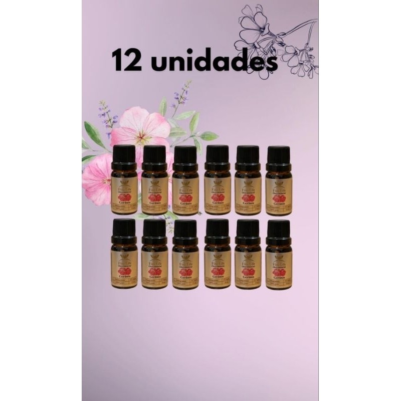 Óleo essencial Geranio Egito 10ml fina life 12 unidades MANCHAS - ESTRIAS - CELULITE