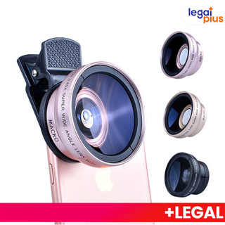 Kit de Clip de Lente HD Externa para Celular 2em1 Lente  Super Macro e Grande Angular Com…