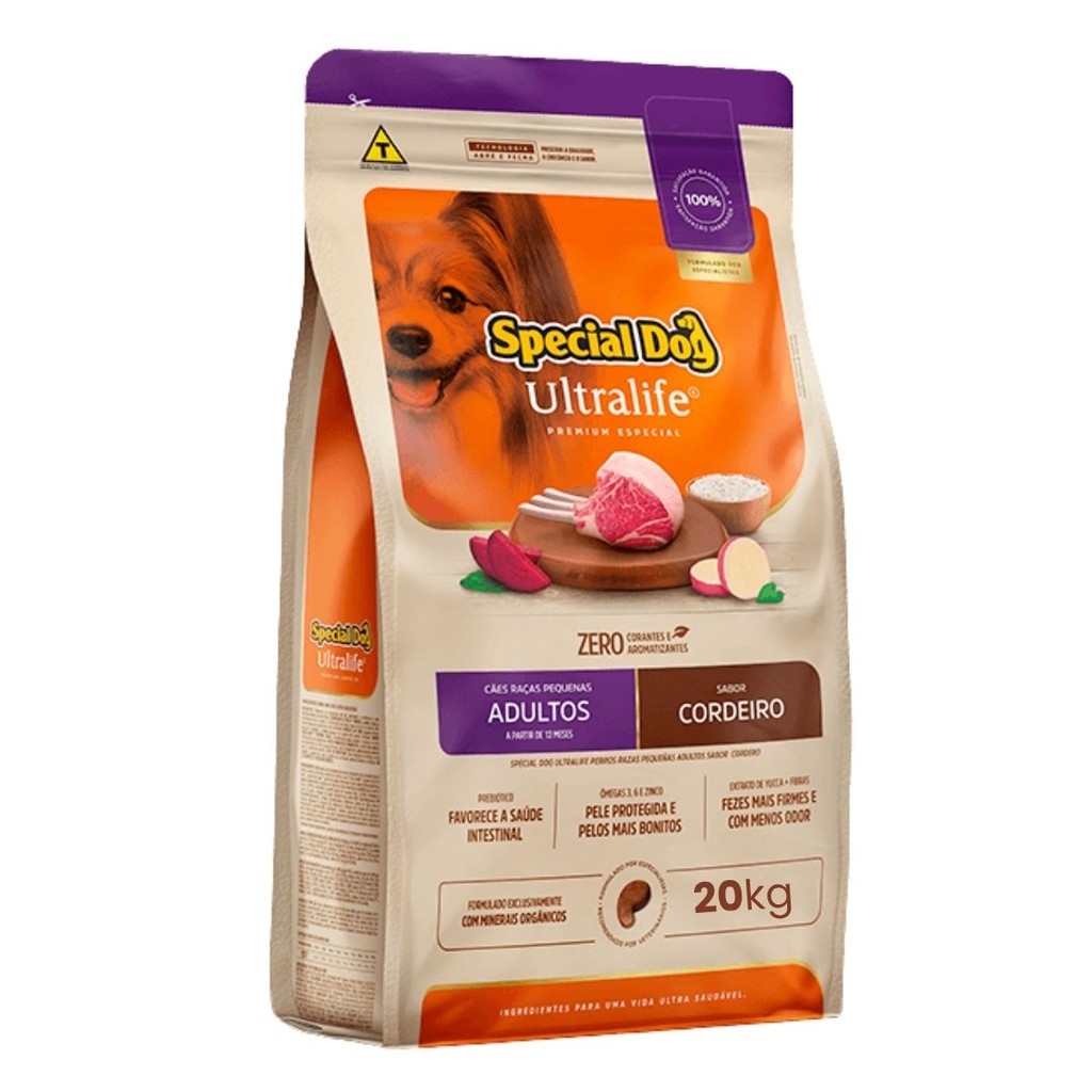 Ração Special Dog Ultralife 20Kg Adultos Raças Pequenas Cordeiro