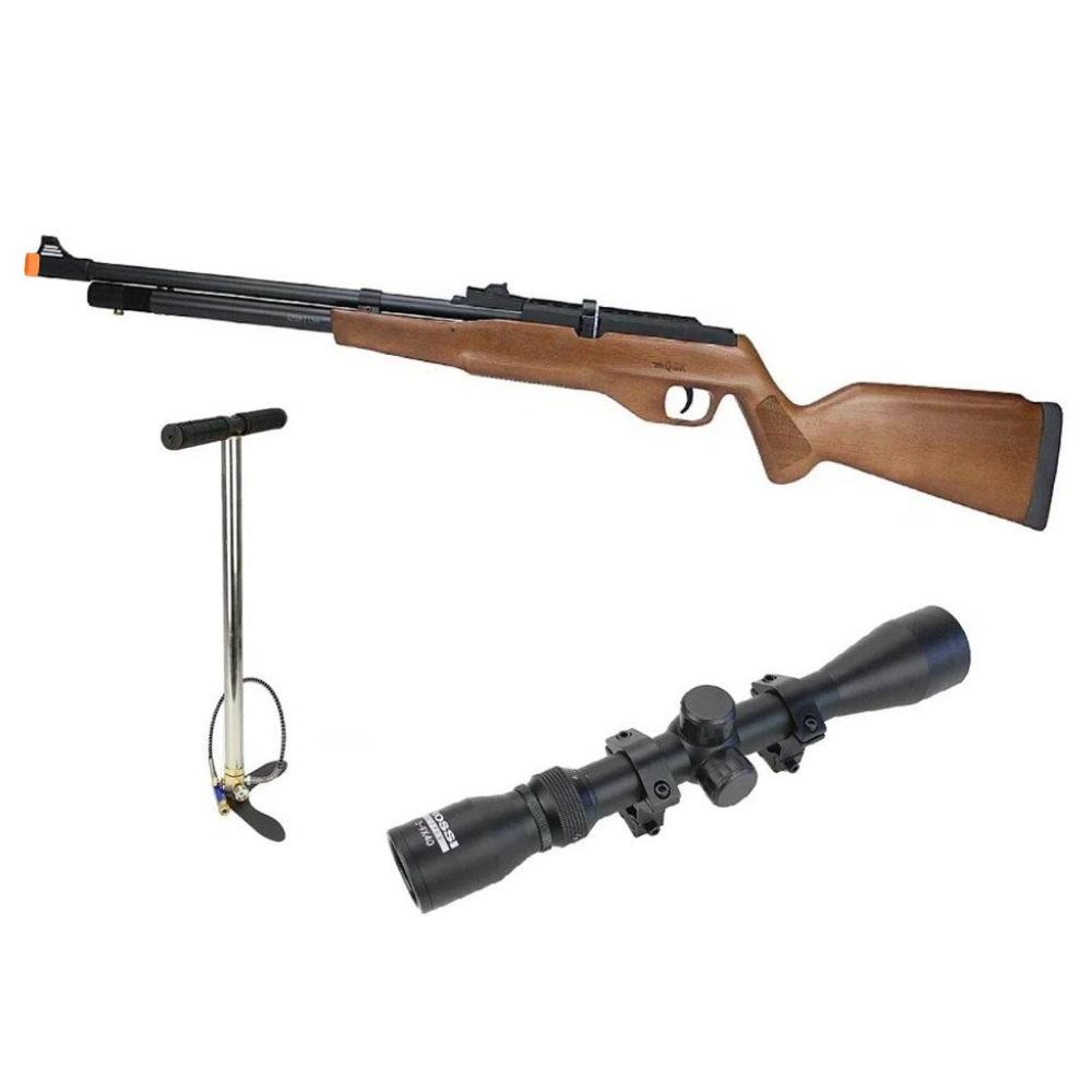 Carabina PCP G850M Madeira 5,5 + Luneta 3-9x40 + Bomba