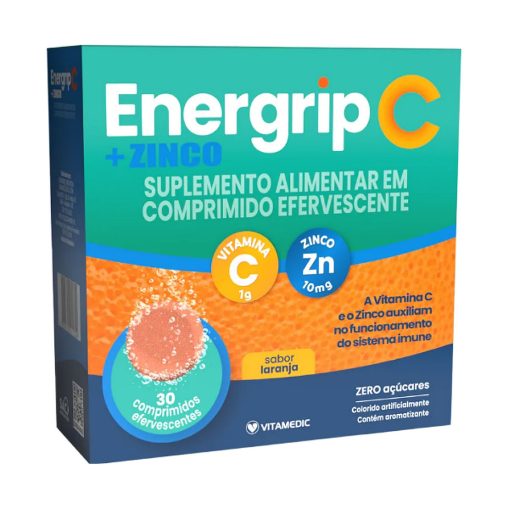 Energripe C Zinco c 30 comprimidos efervescente em Oferta na Shopee