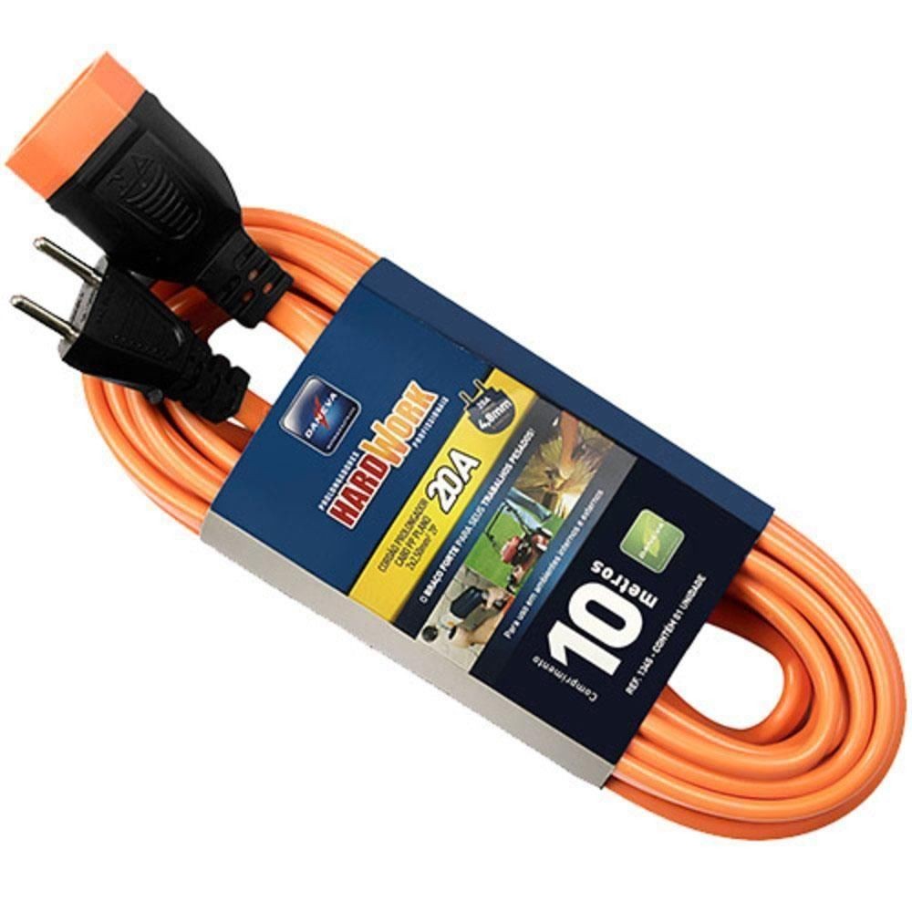 Extensão elétrica 10 metros 2 x 2,50 mm 2P 20A - HARDWORKExtensão elétrica de 10 metros 2 x 2,50 mm² - HARDWORK - Daneva - Home Appliances