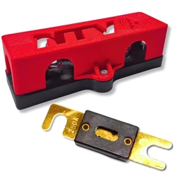 KIT PORTA FUSÍVEL ANL 3 VIAS COM TAMPA FUSÍVEL FACA 12V 24V DISTRIBUIDOR DE ENERGIA SOM AUTOMOTIVO
