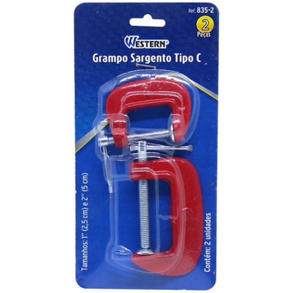 Kit 2 Grampos Sargentos Tipo C 2 Peças