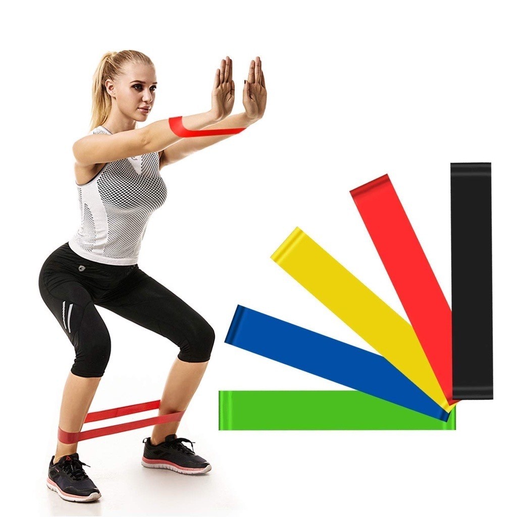 kIT 5 Faixas Elasticas Para Exercicios Multificional Yoga Academia Treine Em Casa